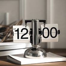 Stainless Steel Flip Desk Clock